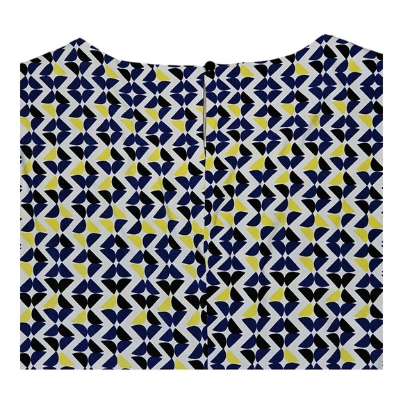 Calvin Klein Blouse Sleeevless Women's Petite Large (PL)White/Blue/Black/Yellow - Picture 4 of 6